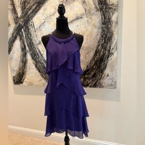 S.L. Fashions Vibrant Purple Tiered Dress